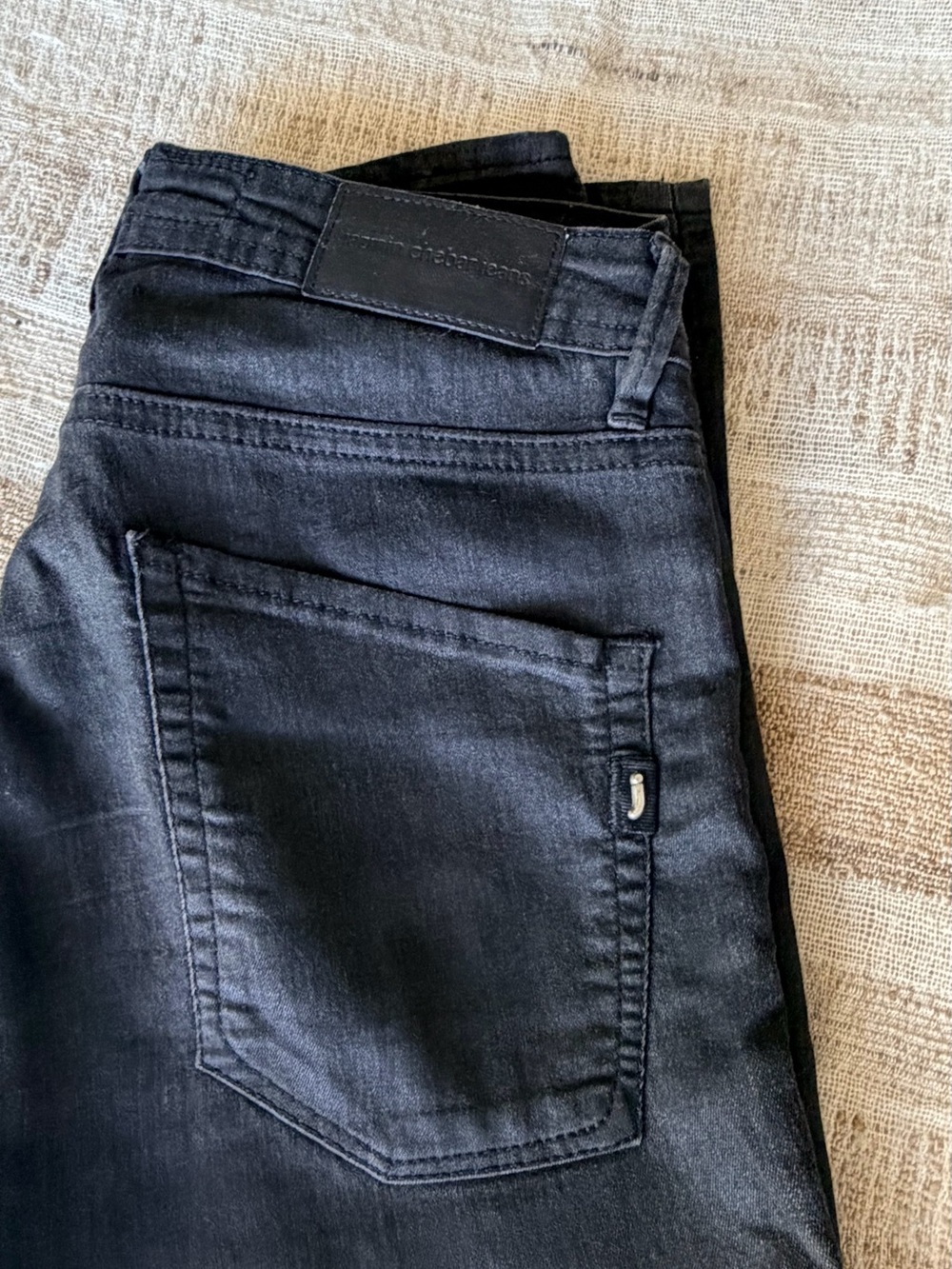 Jazmin Chebar Coated Skinny Jeans Black Women’s Size 24